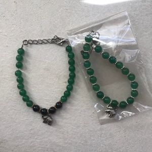 Set of two elephants/jade bracelets from Thailand
